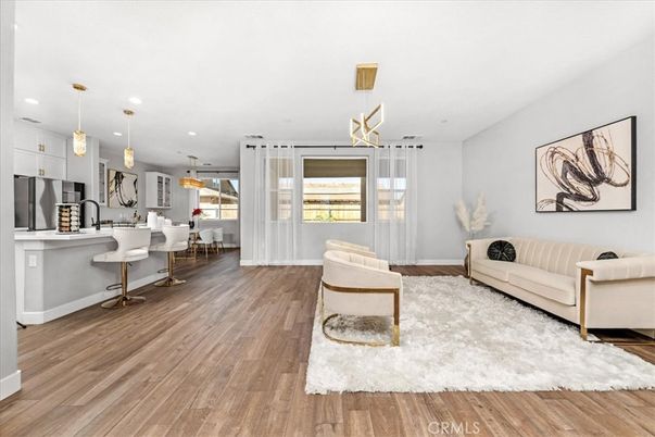 Dining room, Interior, Kitchen, Living room, Pendant Lights, Recessed Lighting, Wood Texture Flooring