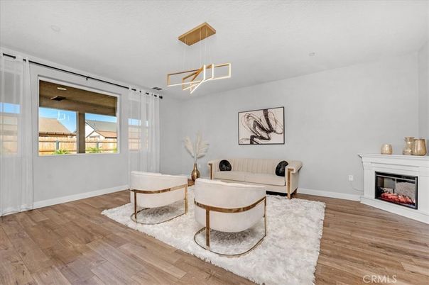 Fireplace, Interior, Pendant Lights, Wood Texture Flooring