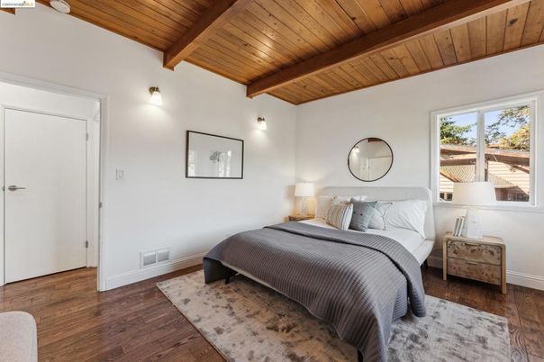 Bedroom, Interior, Wooden Beams, Wooden Ceilings, Wood Texture Flooring