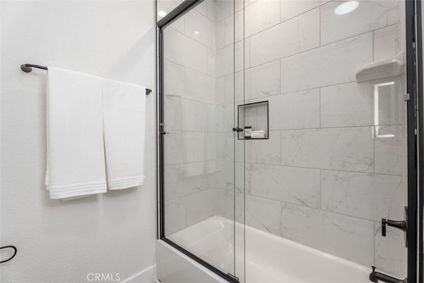 Bathroom, Glass Shower, Interior, Marble Walls, Recessed Lighting