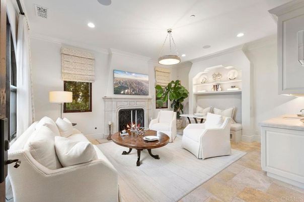 Dining room, Fireplace, Interior, Living room, Pendant Lights, Recessed Lighting