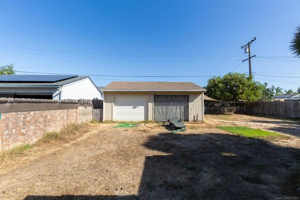 Backyard, Detached Garage, Exterior, Solar Panels