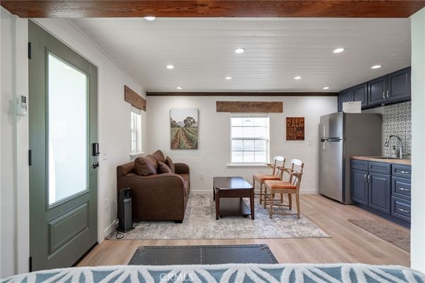 Interior, Kitchen, Living room, Recessed Lighting, Wood Texture Flooring