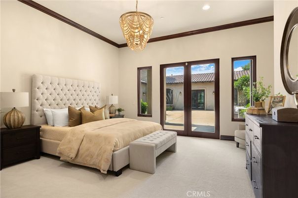 Bedroom, Chandelier, Interior, Recessed Lighting