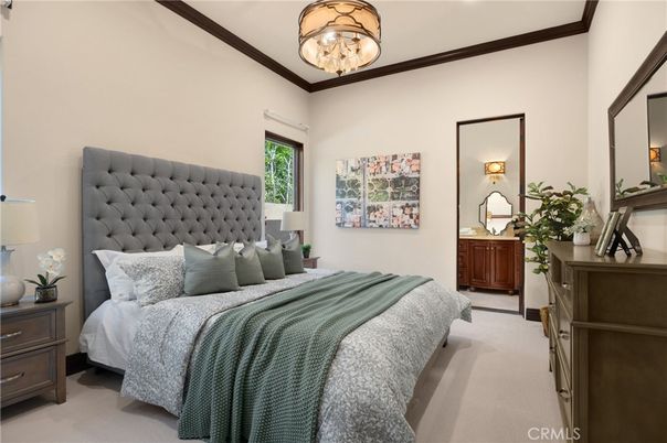 Bedroom, Chandelier, Interior