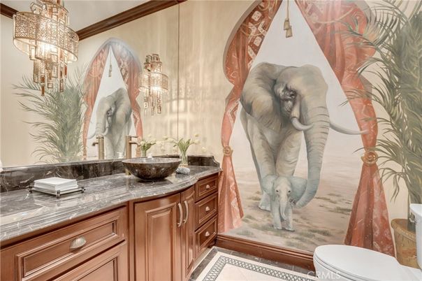 Bathroom, Chandelier, Interior
