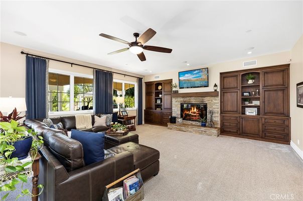 Fireplace, Interior, Living room, Recessed Lighting