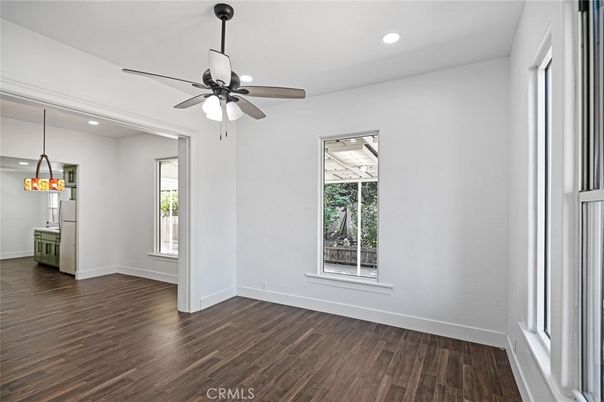 Empty room, Interior, Pendant Lights, Recessed Lighting, Wood Texture Flooring