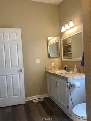 Bathroom, Interior, Tile Countertops, Wood Texture Flooring