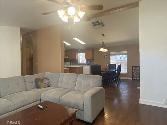Dining room, Interior, Kitchen, Living room, Pendant Lights, Wood Texture Flooring