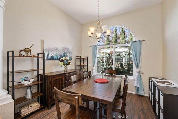 Chandelier, Dining room, Interior, Wood Texture Flooring