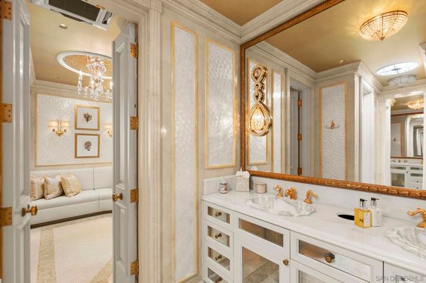 Bathroom, Chandelier, Interior, Recessed Lighting
