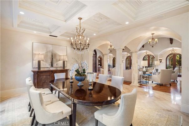 Chandelier, Dining room, Interior, Living room, Recessed Lighting