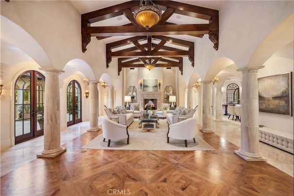 Fireplace, Interior, Living room, Wooden Beams, Wood Texture Flooring