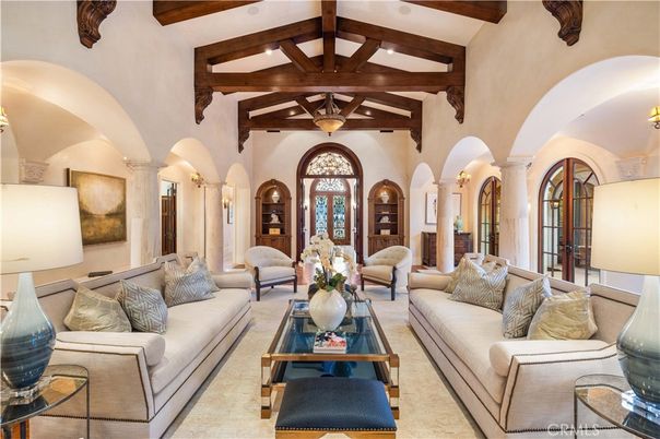 Interior, Living room, Recessed Lighting, Wooden Beams