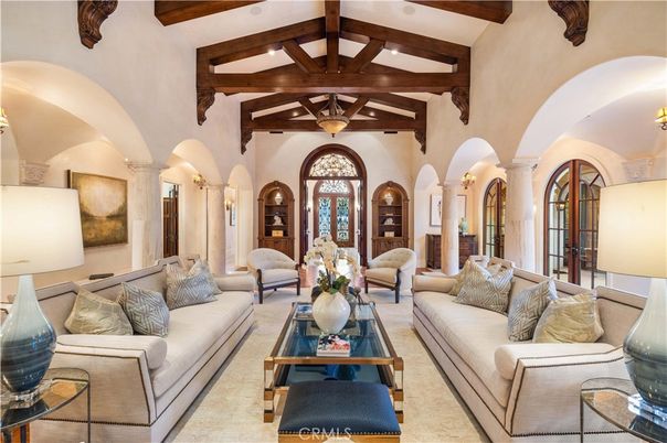 Interior, Living room, Recessed Lighting, Wooden Beams