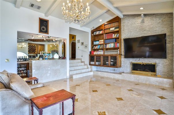 Chandelier, Fireplace, Interior, Recessed Lighting