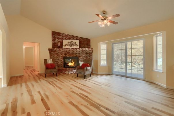 Fireplace, Interior, Stone Walls, Wood Texture Flooring