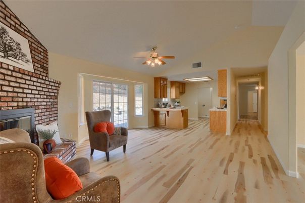 Interior, Kitchen, Stone Walls, Wood Texture Flooring