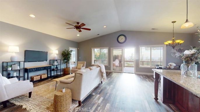 Chandelier, Interior, Living room, Recessed Lighting, Wood Texture Flooring