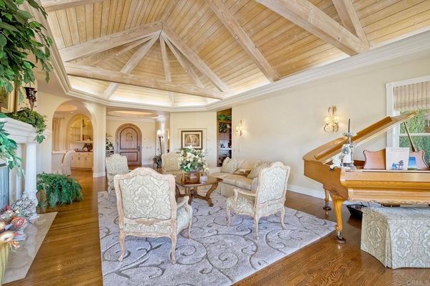 Fireplace, Interior, Living room, Piano, Wooden Ceilings, Wood Texture Flooring