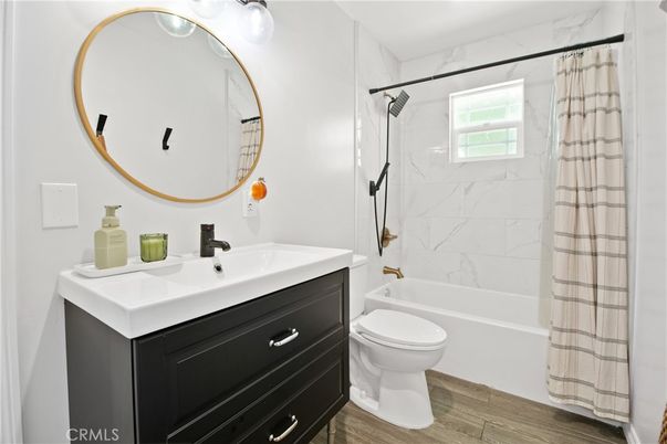 Bathroom, Interior, Marble Walls, Wood Texture Flooring
