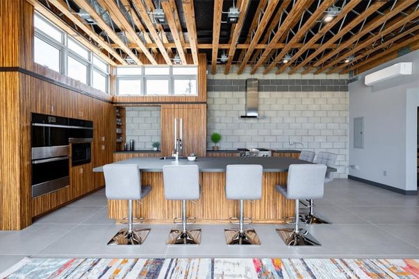 Interior, Kitchen, Stainless Steel Appliances, Stone Walls, Wooden Beams, Wooden Walls