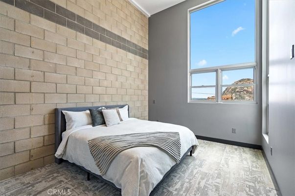 Bedroom, Interior, Stone Walls, Wood Texture Flooring