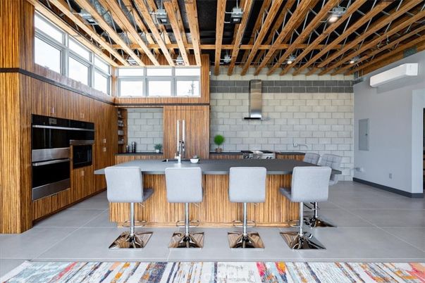 Interior, Kitchen, Stainless Steel Appliances, Stone Walls, Wooden Beams, Wooden Walls