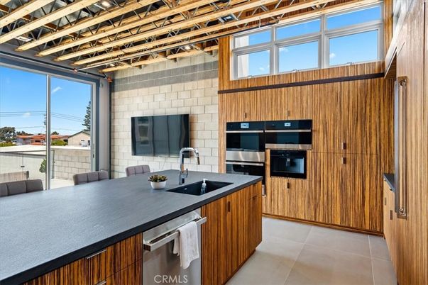 Interior, Kitchen, Stainless Steel Appliances, Stone Walls
