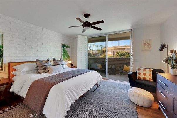 Bedroom, Interior, Stone Walls, Wood Texture Flooring