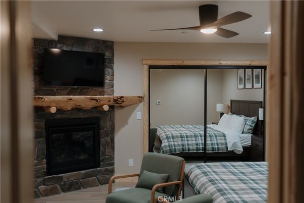 Bedroom, Fireplace, Interior, Recessed Lighting