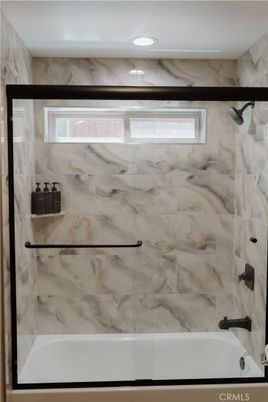 Bathroom, Glass Shower, Interior, Marble Walls, Recessed Lighting