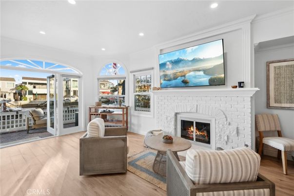 Fireplace, Interior, Recessed Lighting, Wood Texture Flooring