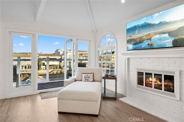 Fireplace, Interior, Recessed Lighting, Wood Texture Flooring
