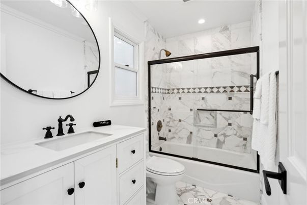 Bathroom, Glass Shower, Interior, Marble, Marble Walls, Recessed Lighting