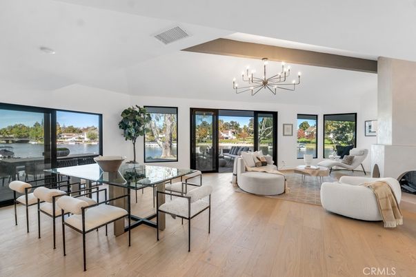 Chandelier, Dining room, Interior, Living room, Water, Wood Texture Flooring