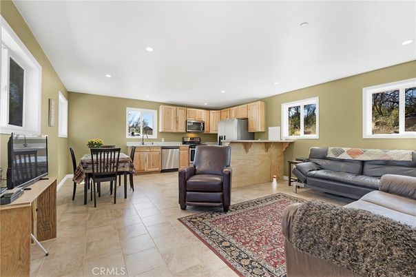 Dining room, Interior, Kitchen, Living room, Recessed Lighting, Stainless Steel Appliances
