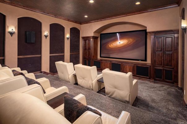 Home Theatre Room, Interior, Projection Screen, Recessed Lighting, Theatre Room