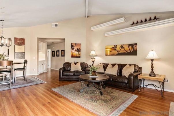 Dining room, Interior, Living room, Pendant Lights, Wood Texture Flooring