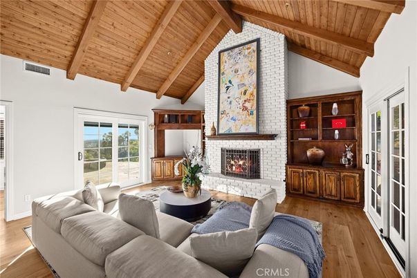 Fireplace, Interior, Living room, Stone Walls, Wooden Beams, Wooden Ceilings, Wood Texture Flooring