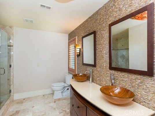 Bathroom, Dual Sink Vanities, Glass Shower, Interior
