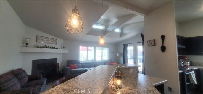 Fireplace, Interior, Living room, Pendant Lights