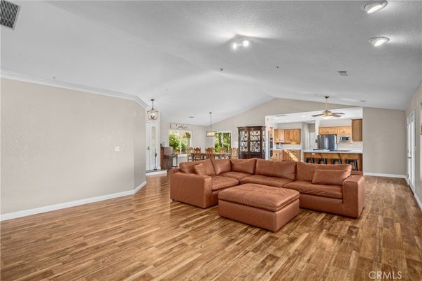 Interior, Kitchen, Living room, Pendant Lights, Recessed Lighting, Wood Texture Flooring