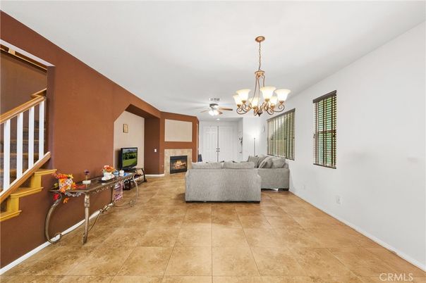Chandelier, Fireplace, Interior, Living room