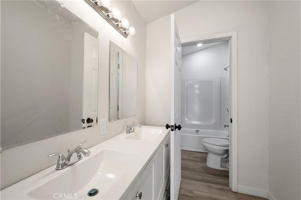Bathroom, Dual Sink Vanities, Interior, Wood Texture Flooring