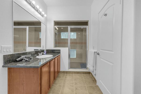 Bathroom, Dual Sink Vanities, Glass Shower, Interior