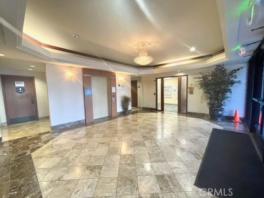 Chandelier, Elevator, Interior, Marble, Recessed Lighting