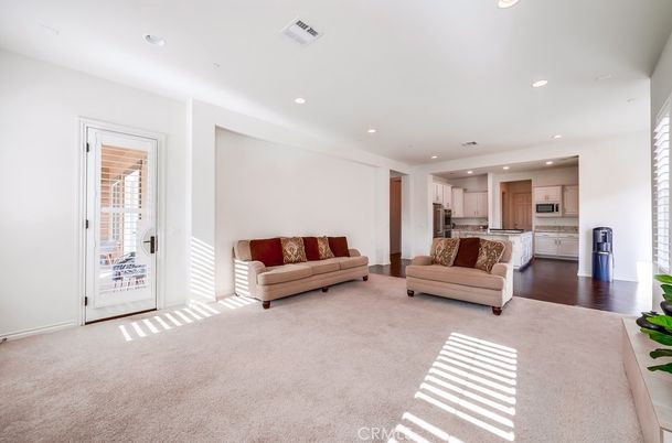 Interior, Kitchen, Living room, Recessed Lighting, Stainless Steel Appliances, Wood Texture Flooring