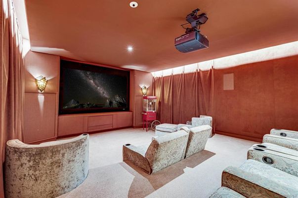 Home Theatre Room, Interior, Projection Screen, Recessed Lighting, Theatre Room
